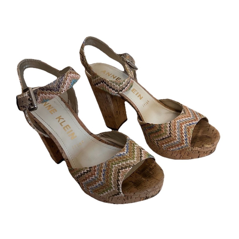 Anne Klein Women's iflex AKLYZA Woven Slingback Wedge Shoes Size 8.5M -JKL-1-B